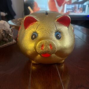 Gold sparkling Piggy Bank